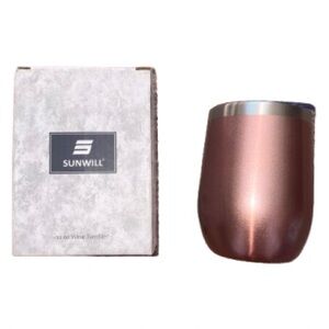 Sunwill 12 oz rose gold colored insulated Wine Tumbler NWT